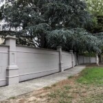 Grey regal brick fence by Alternative Bricklaying Grey regal brick fence