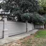 Grey regal brick fence by Alternative Bricklaying Grey regal brick fence